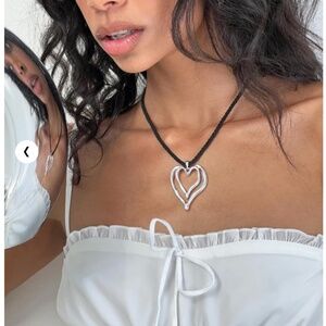 LUCRETIA Silver heart necklace by Princess Polly